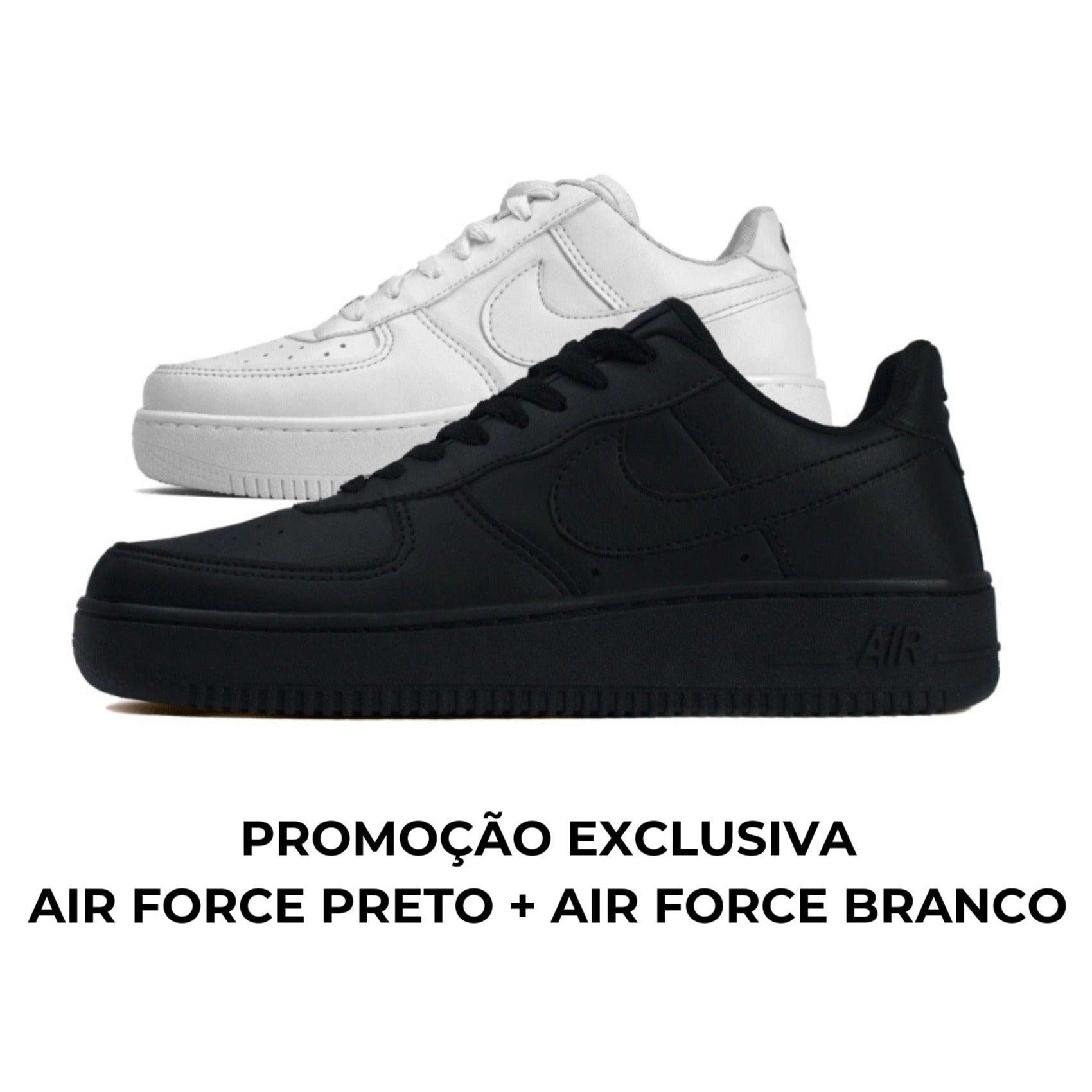 Kit Air Force One Preto + Air Force One Branco² - Sócio dos Calçados